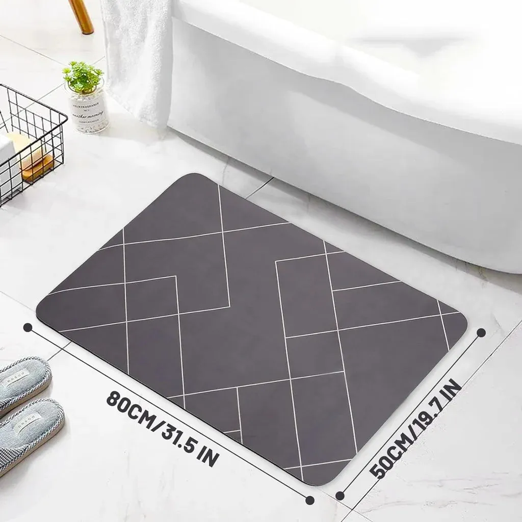 80x50cm Absorbent and Machine Washable bathroom Mat, Soft Bath Rug, Kitchen Bathroom Accessory