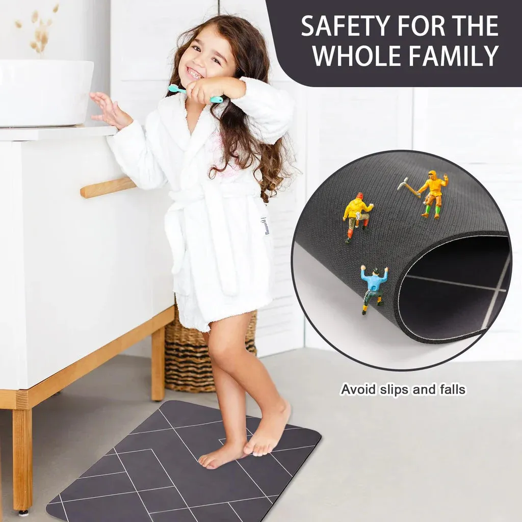 80x50cm Absorbent and Machine Washable bathroom Mat, Soft Bath Rug, Kitchen Bathroom Accessory