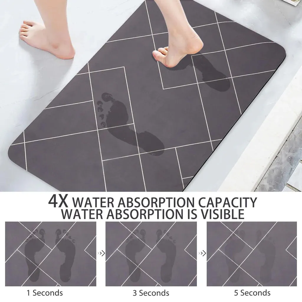 80x50cm Absorbent and Machine Washable bathroom Mat, Soft Bath Rug, Kitchen Bathroom Accessory