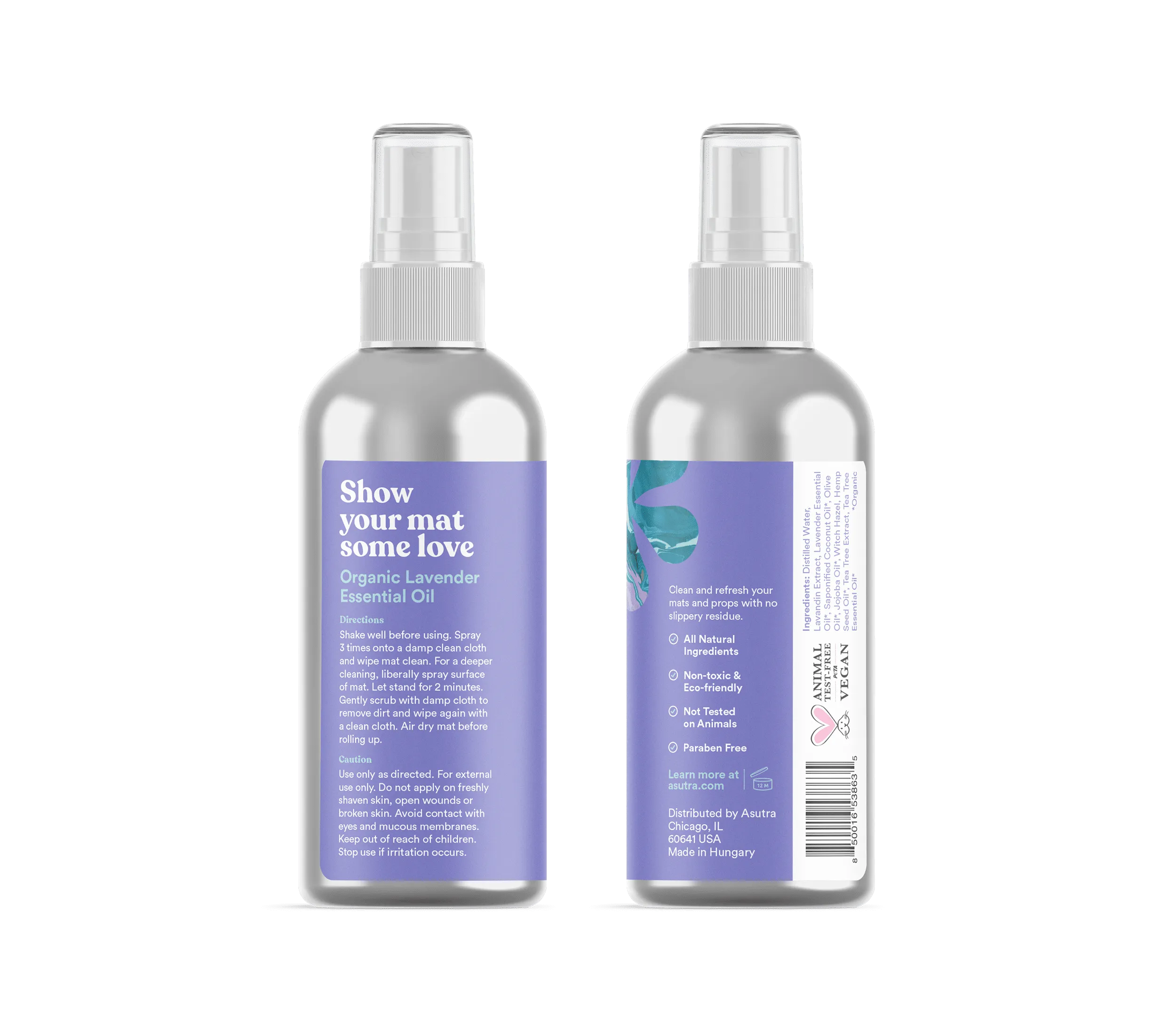 Aluminum Lavender Yoga Mat Cleaner