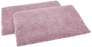 Amazon Brand - Solimo Premium Anti-Slip Microfibre Bathmat - 60cm x 40cm, Dusty Lilac, Pack of 2