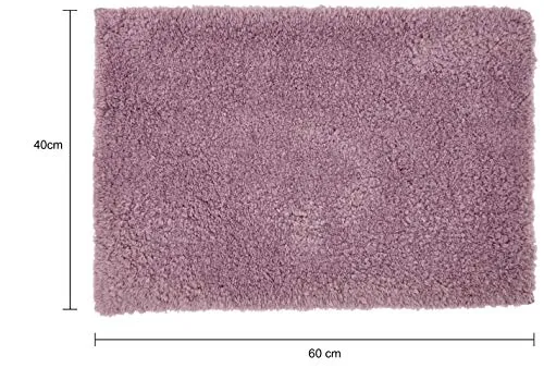 Amazon Brand - Solimo Premium Anti-Slip Microfibre Bathmat - 60cm x 40cm, Dusty Lilac, Pack of 2