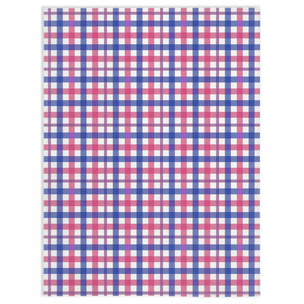 Bisexual Gingham Plaid Pride Minky Blankets