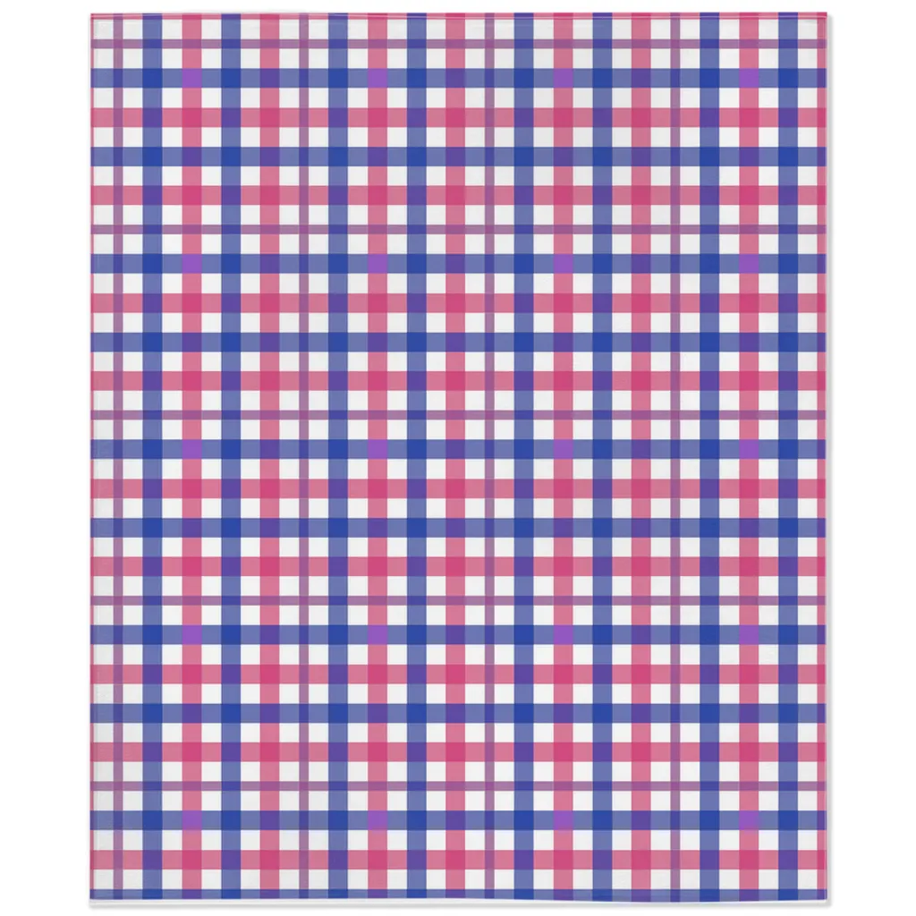Bisexual Gingham Plaid Pride Minky Blankets