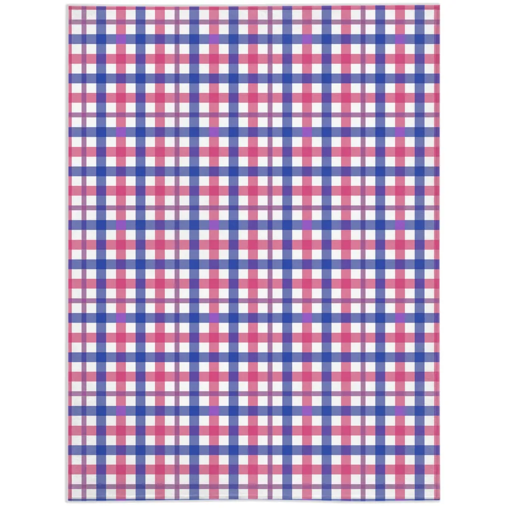 Bisexual Gingham Plaid Pride Minky Blankets