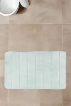 Blue Stripe Memory Foam Bath Mat