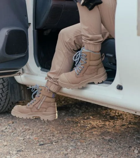 BLUNDSTONE 8863 Womens RotoFlex Zip Safety Boot - Stone