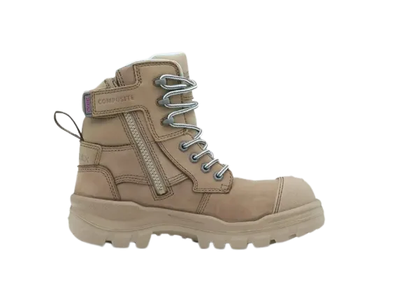 BLUNDSTONE 8863 Womens RotoFlex Zip Safety Boot - Stone