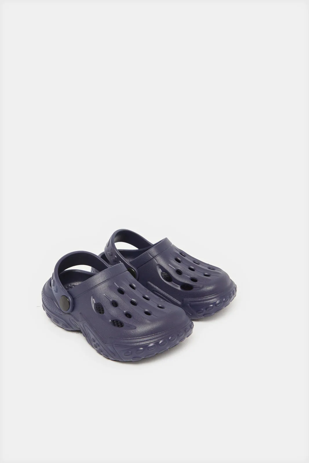 Boys Navy Molded Clogs