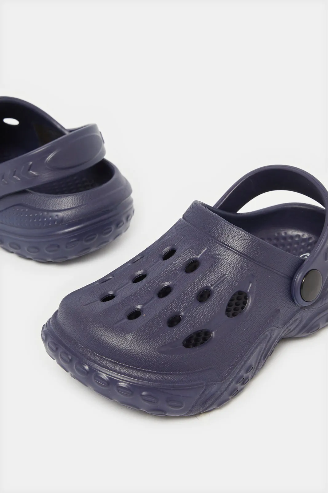 Boys Navy Molded Clogs