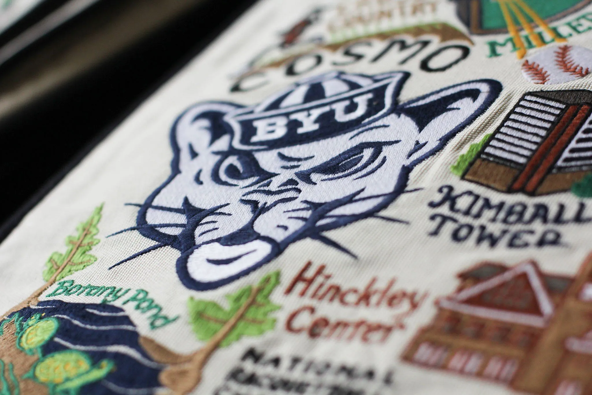 BRIGHAM YOUNG UNIVERSITY PILLOW BY CATSTUDIO
