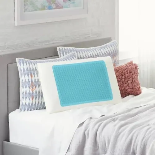 Comfort Revolution Originals Blue Bubble Gel   Memory Foam Cooling Bed Pillow - King Size