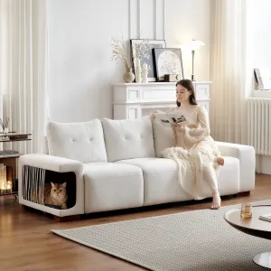 Couch.com 3 Seater Sofa Couch For Living Room, Modern Couches For Small Space, Cat Nest Sofa, For Cat Friendly, Comfy Couch With Waterproof And Cat Scratch Resistant Fabric, Durable Design by Couch.com
