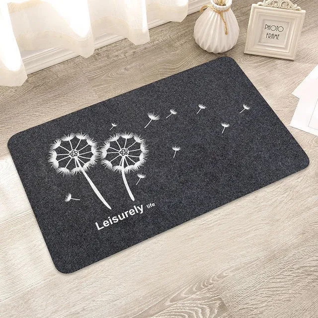 Creative pattern bath mat Soft comfortable Water absorption non-slip Not fade bathroom carpet Kitchen bedroom stair bathroom mat