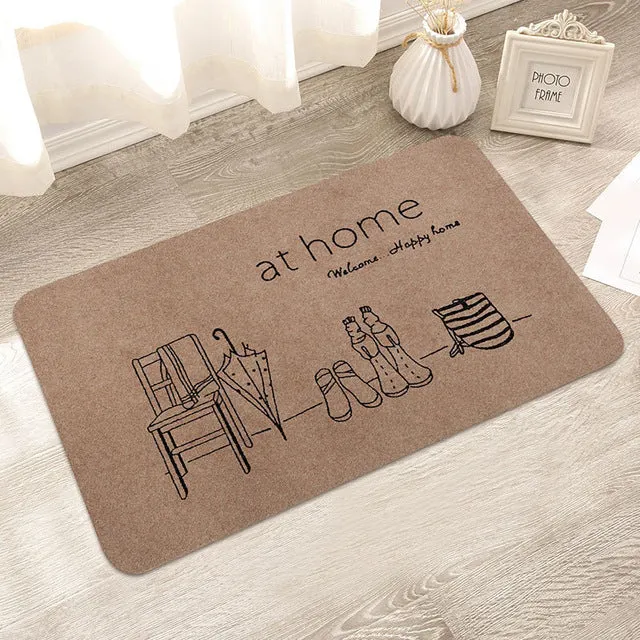 Creative pattern bath mat Soft comfortable Water absorption non-slip Not fade bathroom carpet Kitchen bedroom stair bathroom mat