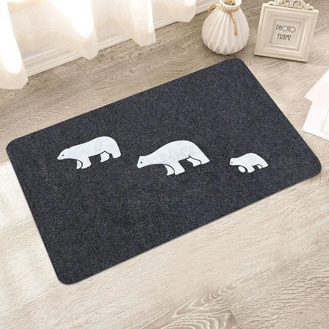 Creative pattern bath mat Soft comfortable Water absorption non-slip Not fade bathroom carpet Kitchen bedroom stair bathroom mat