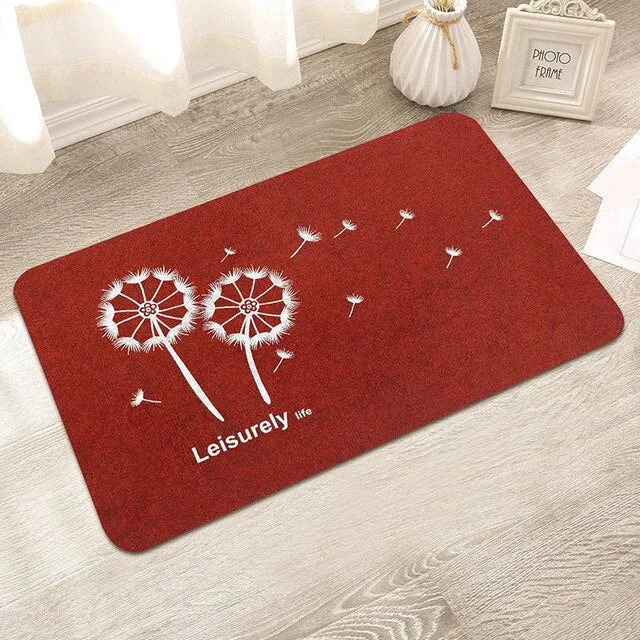 Creative pattern bath mat Soft comfortable Water absorption non-slip Not fade bathroom carpet Kitchen bedroom stair bathroom mat