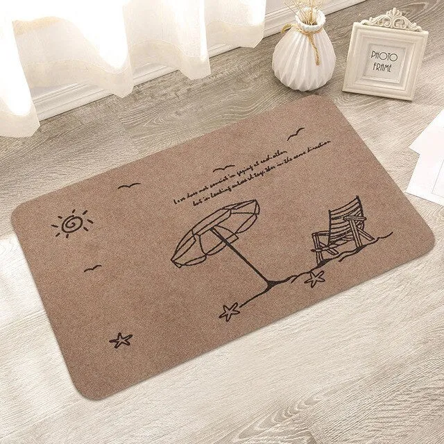 Creative pattern bath mat Soft comfortable Water absorption non-slip Not fade bathroom carpet Kitchen bedroom stair bathroom mat
