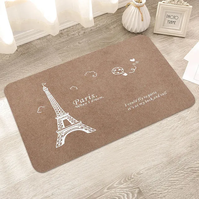 Creative pattern bath mat Soft comfortable Water absorption non-slip Not fade bathroom carpet Kitchen bedroom stair bathroom mat