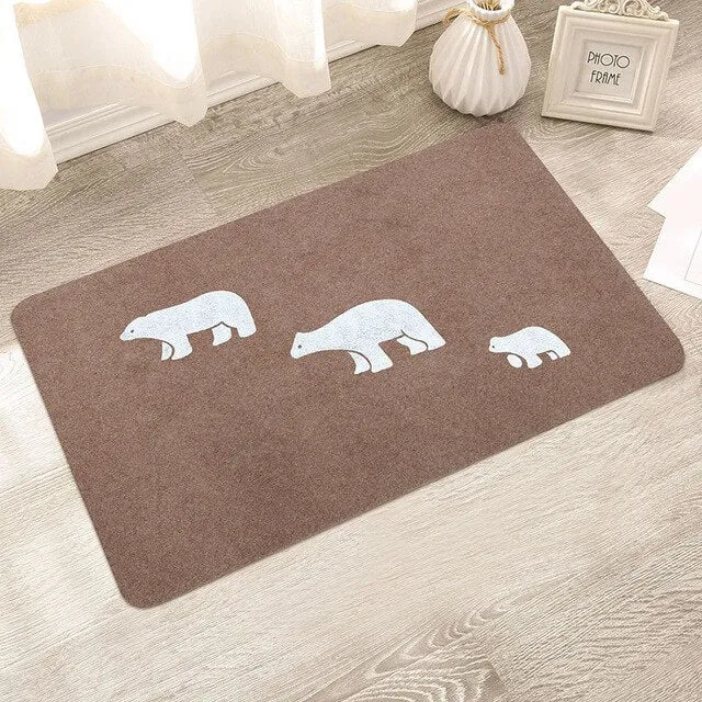 Creative pattern bath mat Soft comfortable Water absorption non-slip Not fade bathroom carpet Kitchen bedroom stair bathroom mat