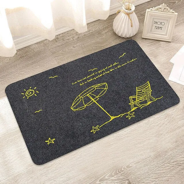 Creative pattern bath mat Soft comfortable Water absorption non-slip Not fade bathroom carpet Kitchen bedroom stair bathroom mat
