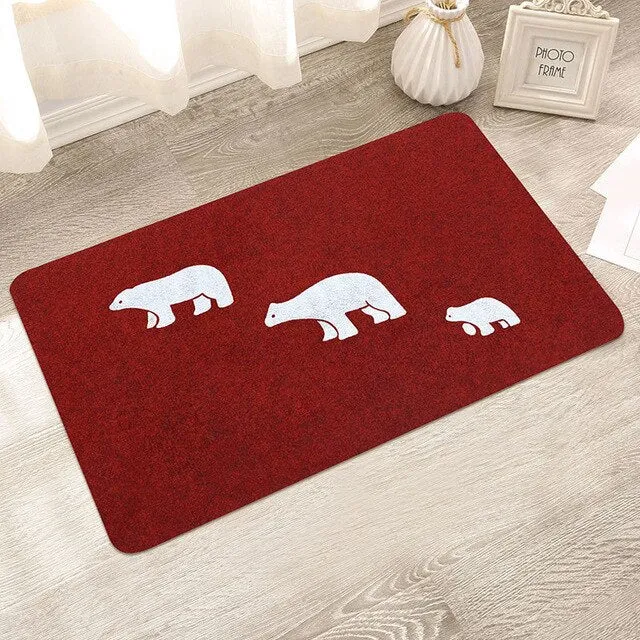 Creative pattern bath mat Soft comfortable Water absorption non-slip Not fade bathroom carpet Kitchen bedroom stair bathroom mat