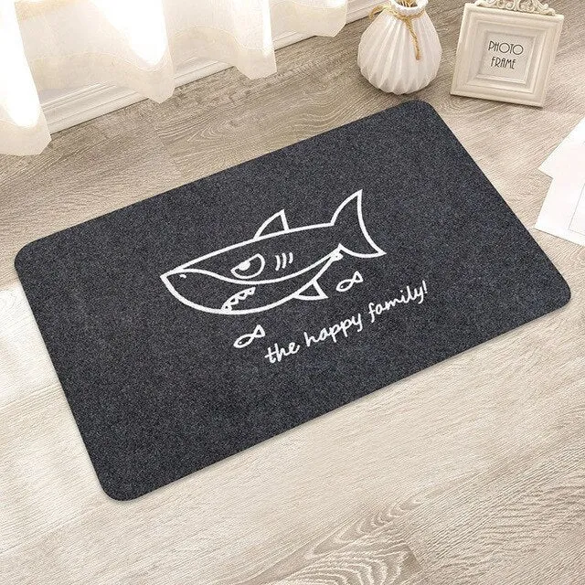 Creative pattern bath mat Soft comfortable Water absorption non-slip Not fade bathroom carpet Kitchen bedroom stair bathroom mat