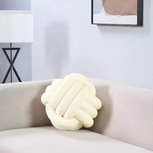 Dream On Knot Decorative Pillow - 28cm - Cream