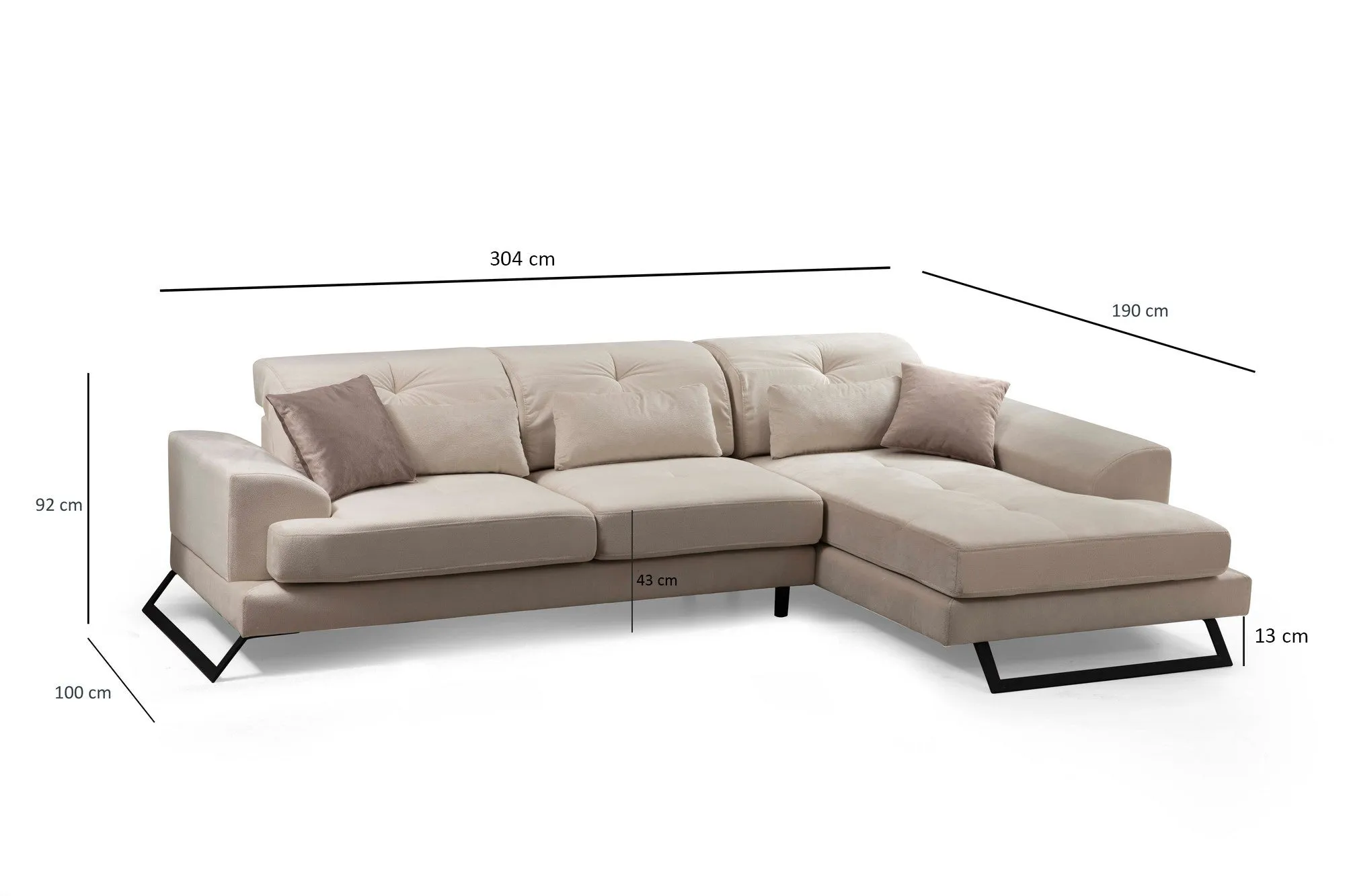 Frido Corner Right (L3 Chl) - Ecru