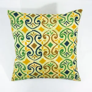Hand Painted Accent Pillow Cover - Fleur De Mur (Light)