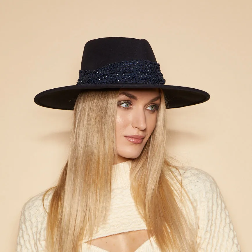 Harlowe Crystal Mesh Fedora