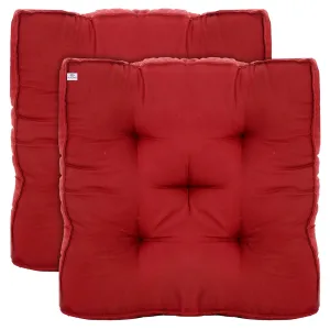 Heart Home Microfiber Square Chair Pad Seat Cushion for Car Pad, Office Chair, Indoor/Outdoor, Dining Living Room, Kitchen, 18 * 18 Inch (Maroon), Standard (HS_37_HEARTH020904)