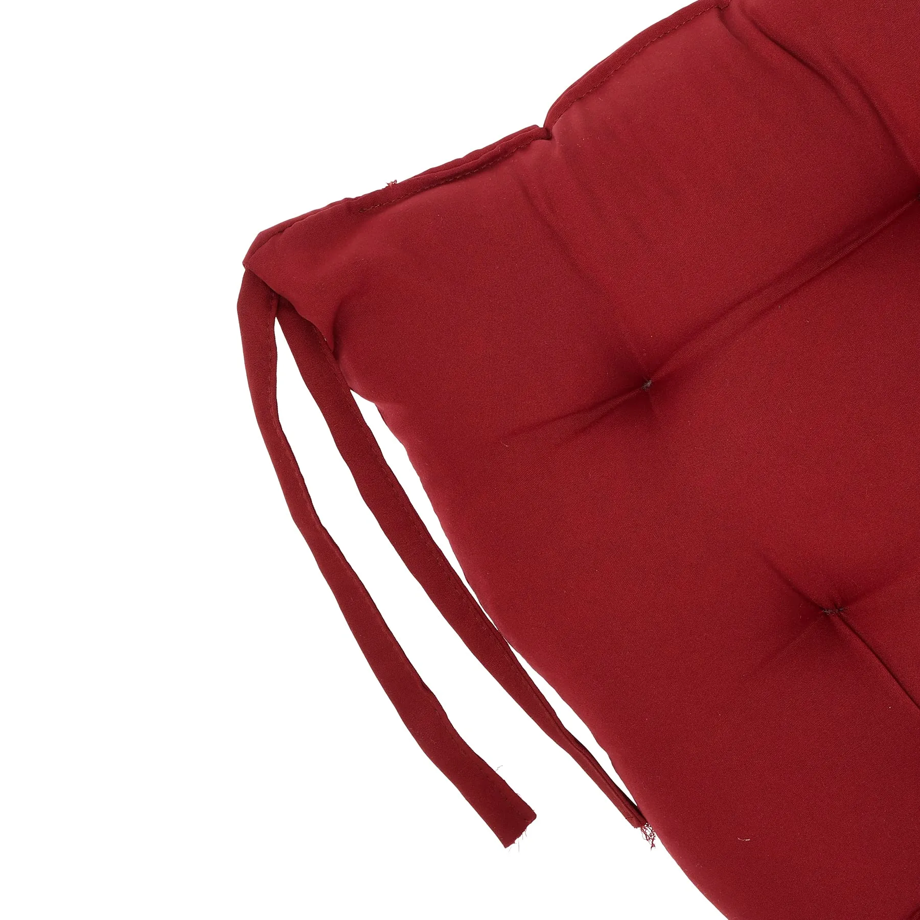 Heart Home Microfiber Square Chair Pad Seat Cushion for Car Pad, Office Chair, Indoor/Outdoor, Dining Living Room, Kitchen with Ties-Pack of 3, 18 * 18 Inch (Maroon)