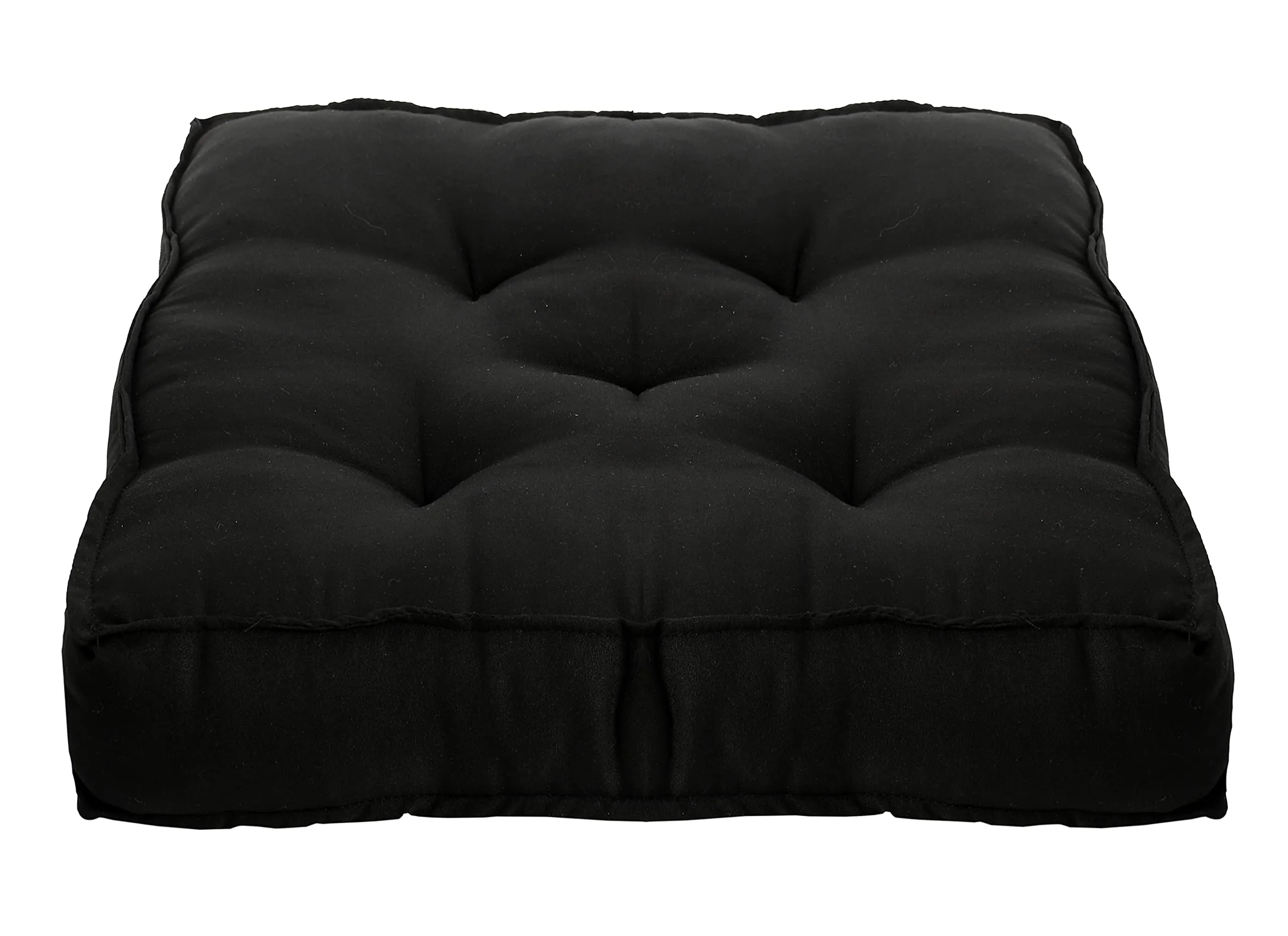 Heart Home Microfiber Square Chair Pad/Cushion for Office, Home or Car Sitting, 18 * 18 Inch (Black) (Model Number: HS_37_HEARTH020881)