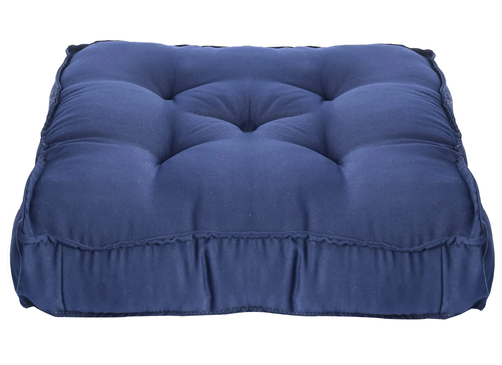 Heart Home Microfiber Square Chair Pad/Cushion for Office, Home or Car Sitting, 18 * 18 Inch (Navy Blue), Standard (HS_37_HEARTH020897)