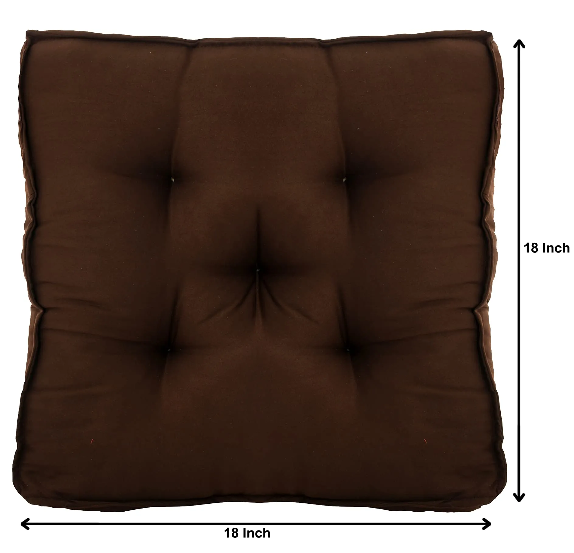Heart Home Microfiber Square Chair Pad/Cushion for Office, Home or Car Sitting-Pack of 3, 18 * 18 Inch (Brown), Standard (HS_37_HEARTH020893)