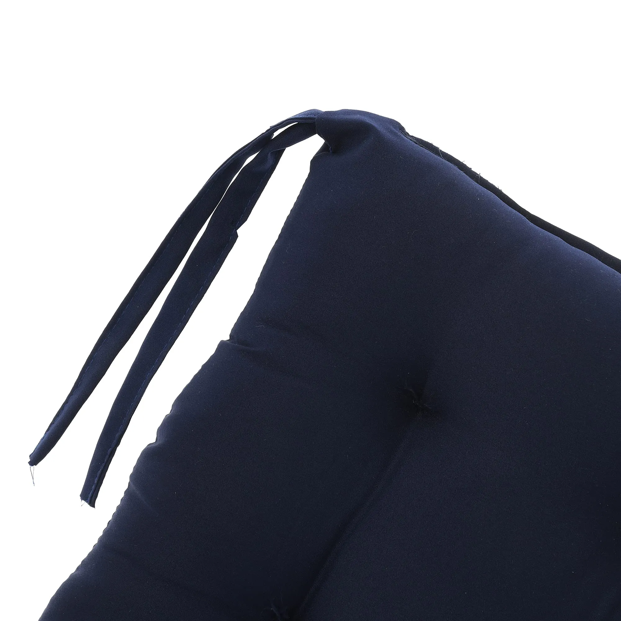 Heart Home Microfiber Square Chair Pad/Cushion for Office, Home or Car Sitting with Ties, 18 * 18 Inch (Navy Blue), Standard (HS_37_HEARTH020849)