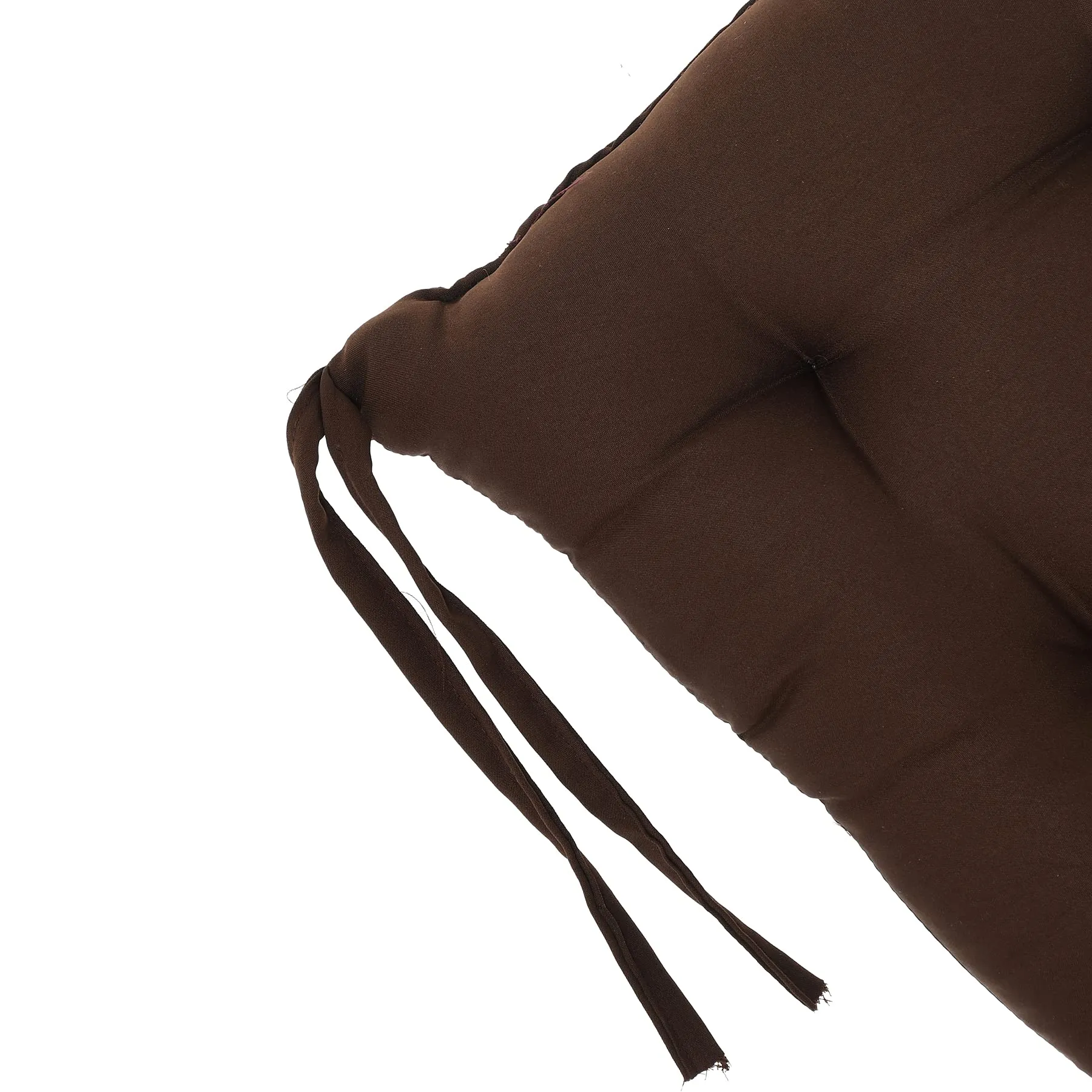 Heart Home Microfiber Square Chair Pad/Cushion for Office, Home or Car Sitting with Ties-Pack of 4, 18 * 18 Inch (Brown), Standard (HS_37_HEARTH020847)