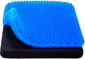 Honeycomb Pressure Point Gel Seat Cushion with Washable Non-Slip Cover