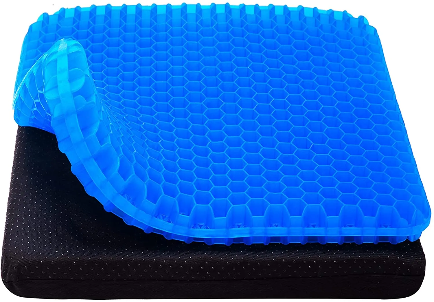 Honeycomb Pressure Point Gel Seat Cushion with Washable Non-Slip Cover