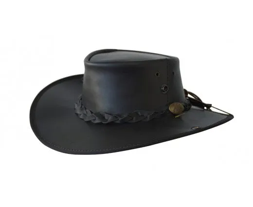 Jacaru Hats Boundary Rider Leather Hat - Black
