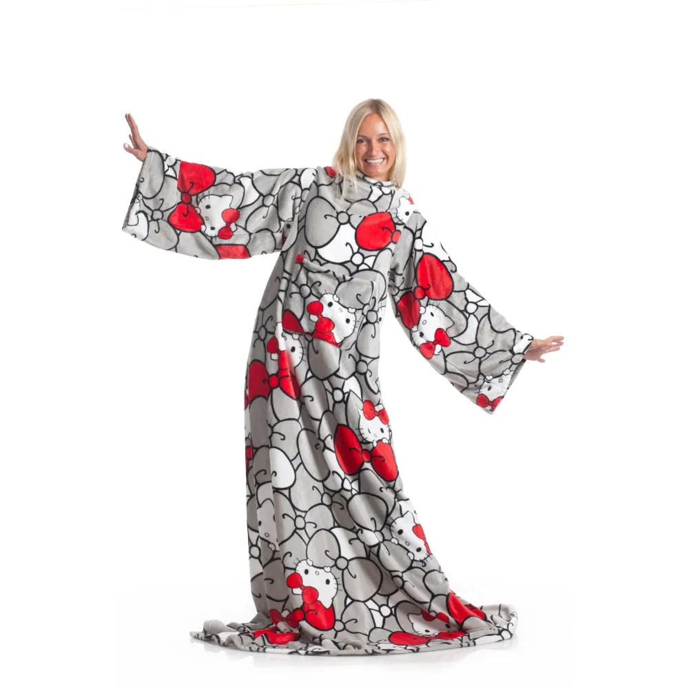 KANGURU Blanket With Sleeves and a Pocket - Deluxe Hello Kitty