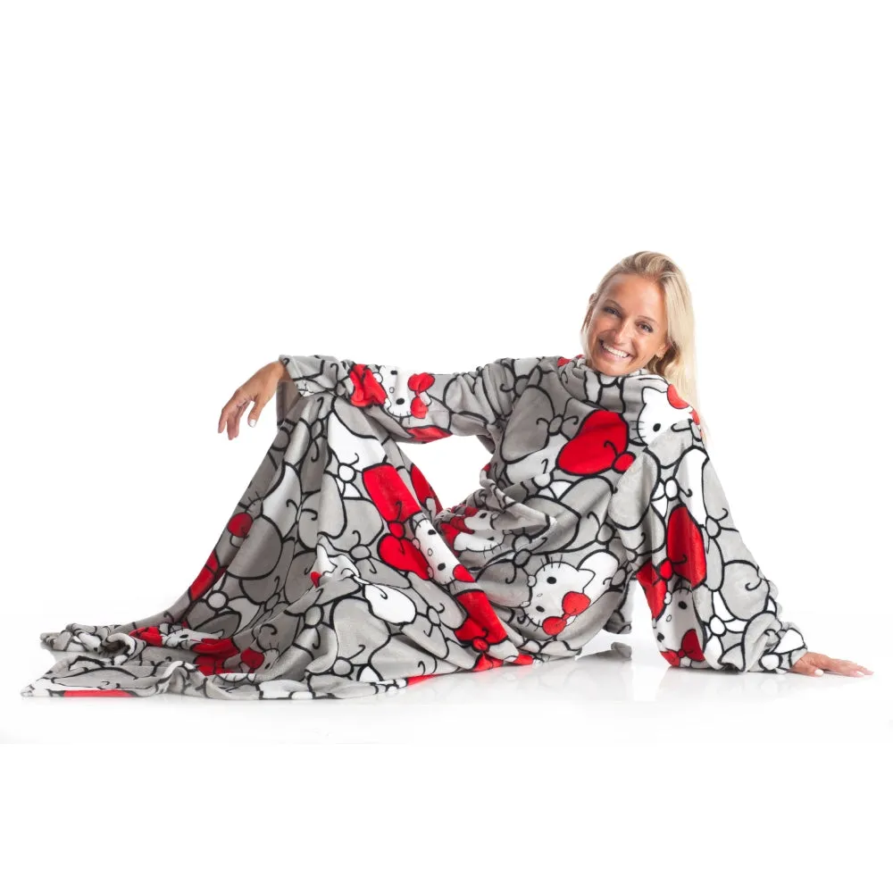 KANGURU Blanket With Sleeves and a Pocket - Deluxe Hello Kitty