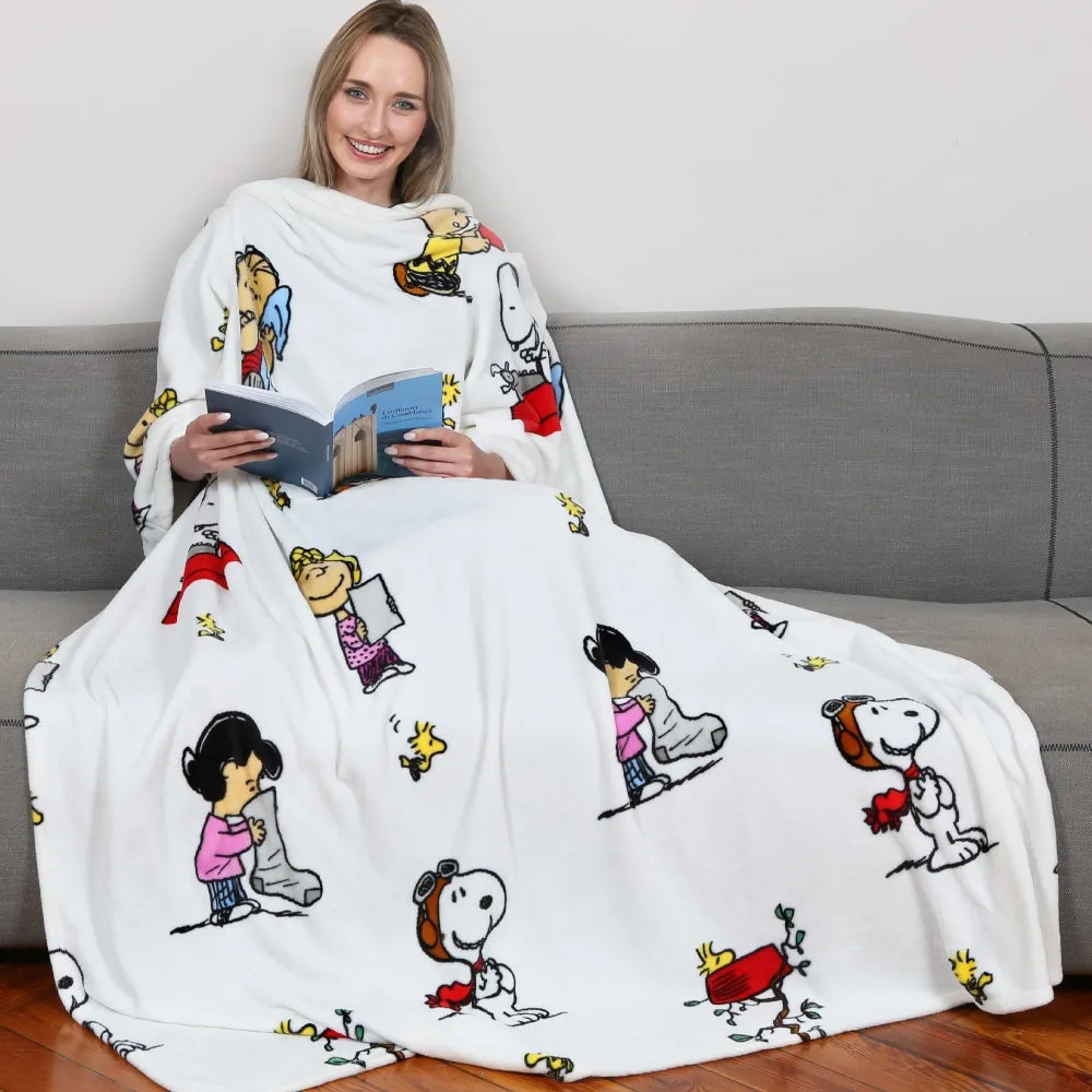 KANGURU Blanket With Sleeves and a Pocket - Peanuts