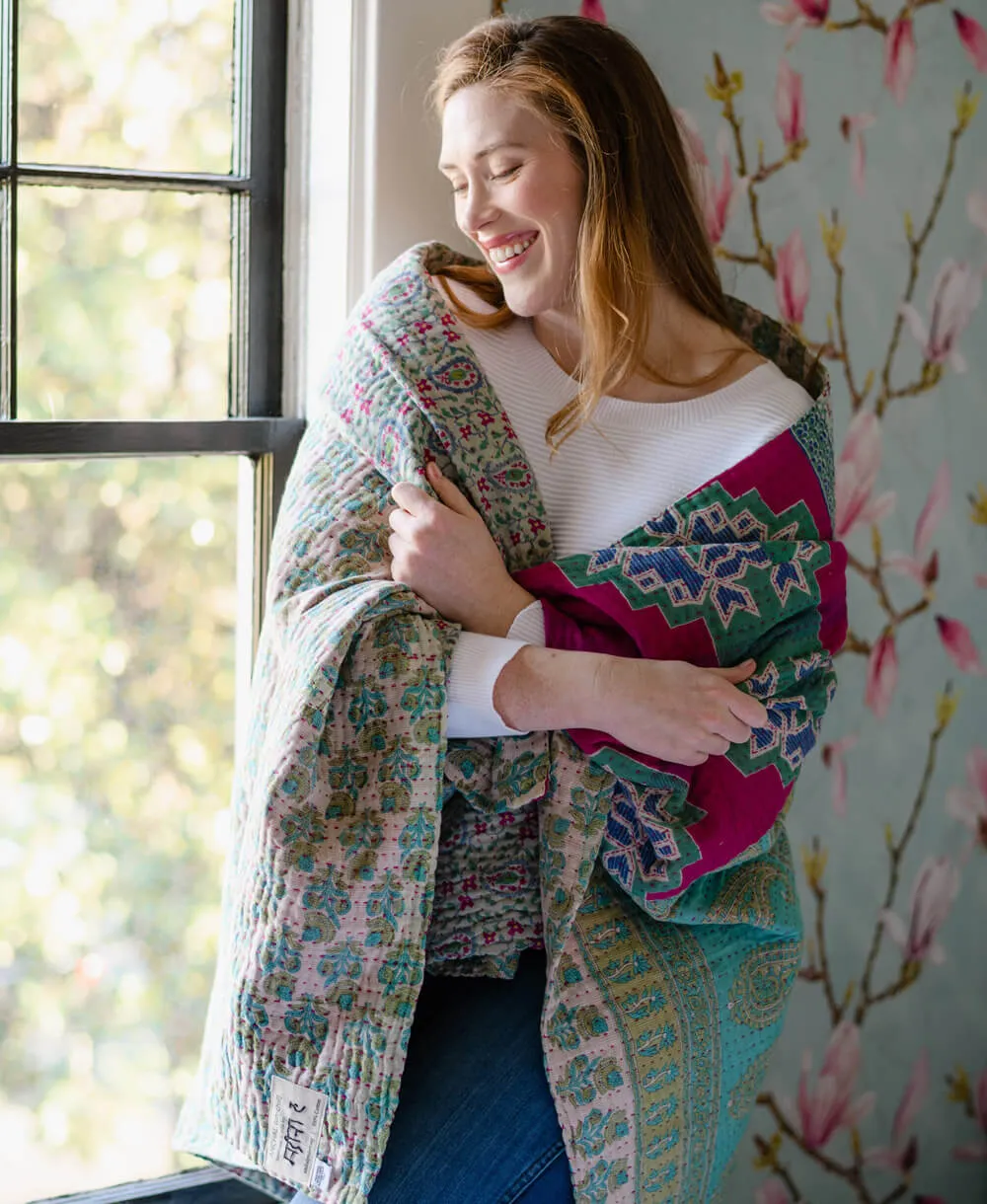 Kantha Quilt Throw - No. 240615