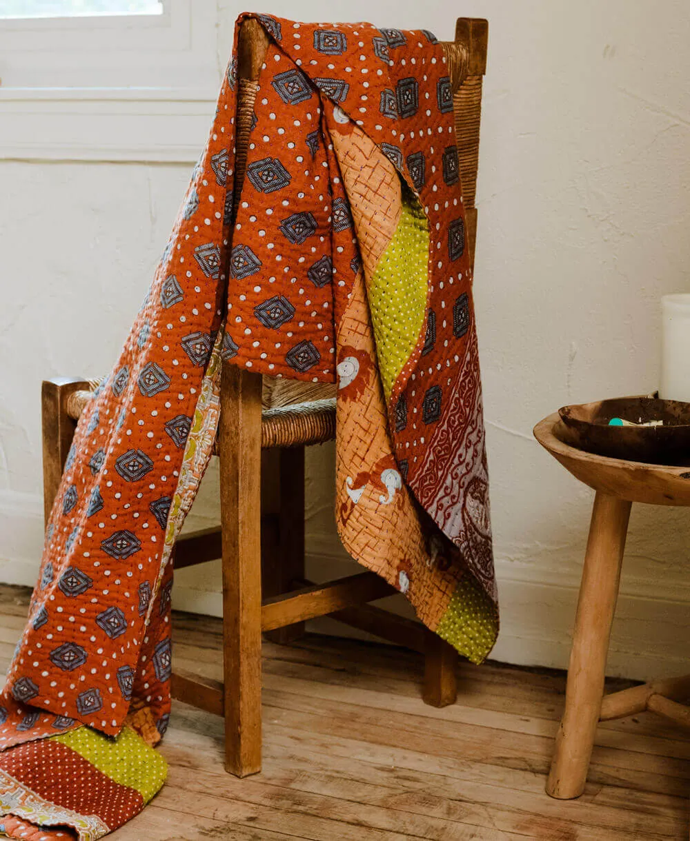 Kantha Quilt Throw - No. 240621