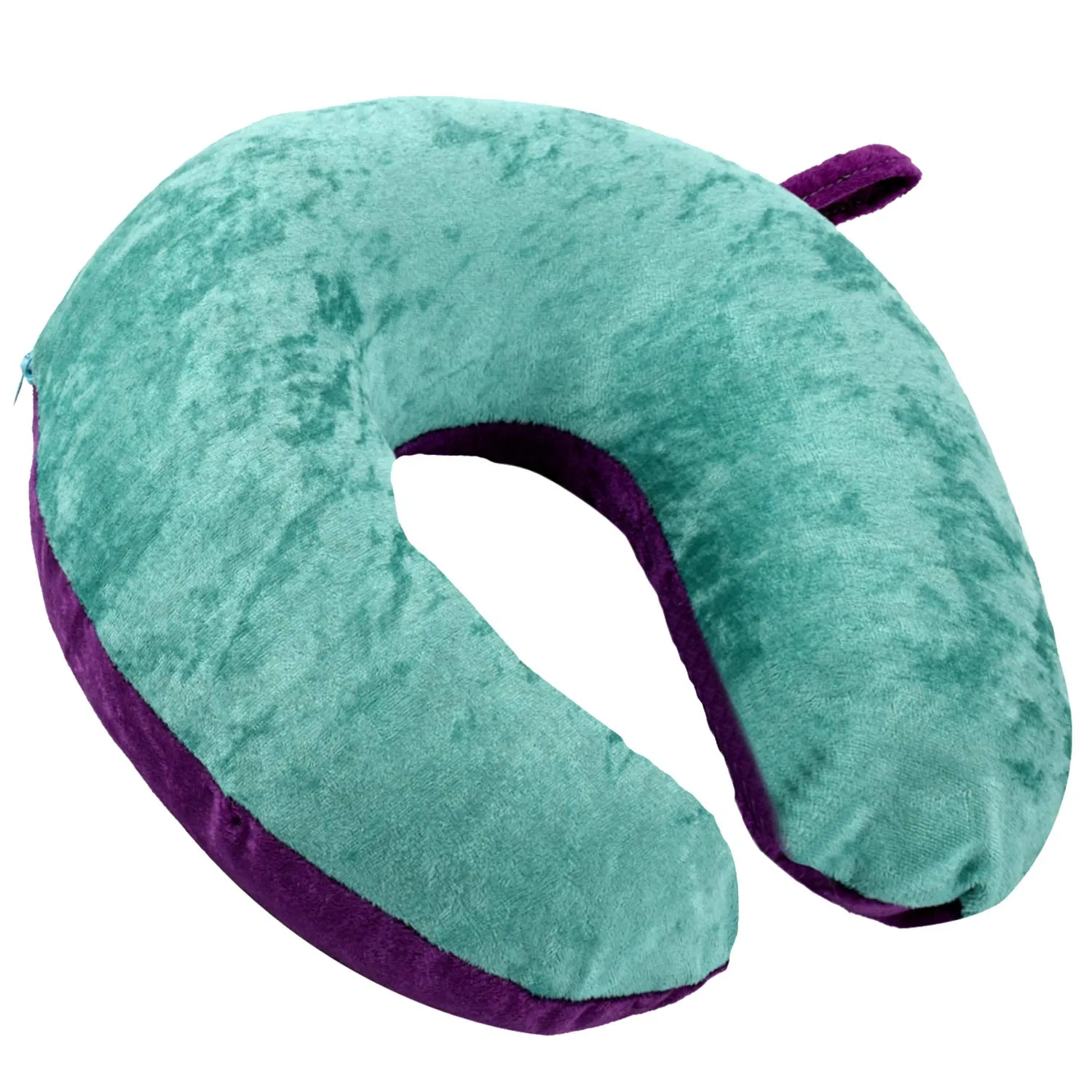 Kuber Industries 2 Pieces Unisex U-Shaped 100 Percent Pure Micro Fibre Soft Cushions Neck Rest Pillow for Travel, Car, Train, Flight, Bus (Purple & Green,Black & Grey)-CTKTC039209