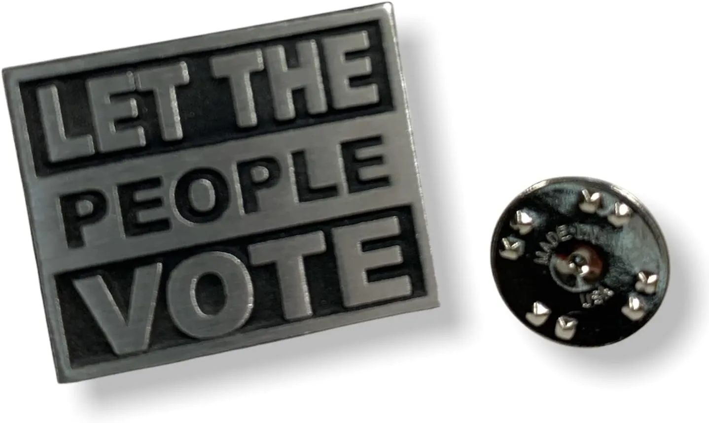 Let The People Vote Patriotic Lapel Pin  Show Your Support for Voting Rights and End Voter Suppression  Made in USA by StockPins