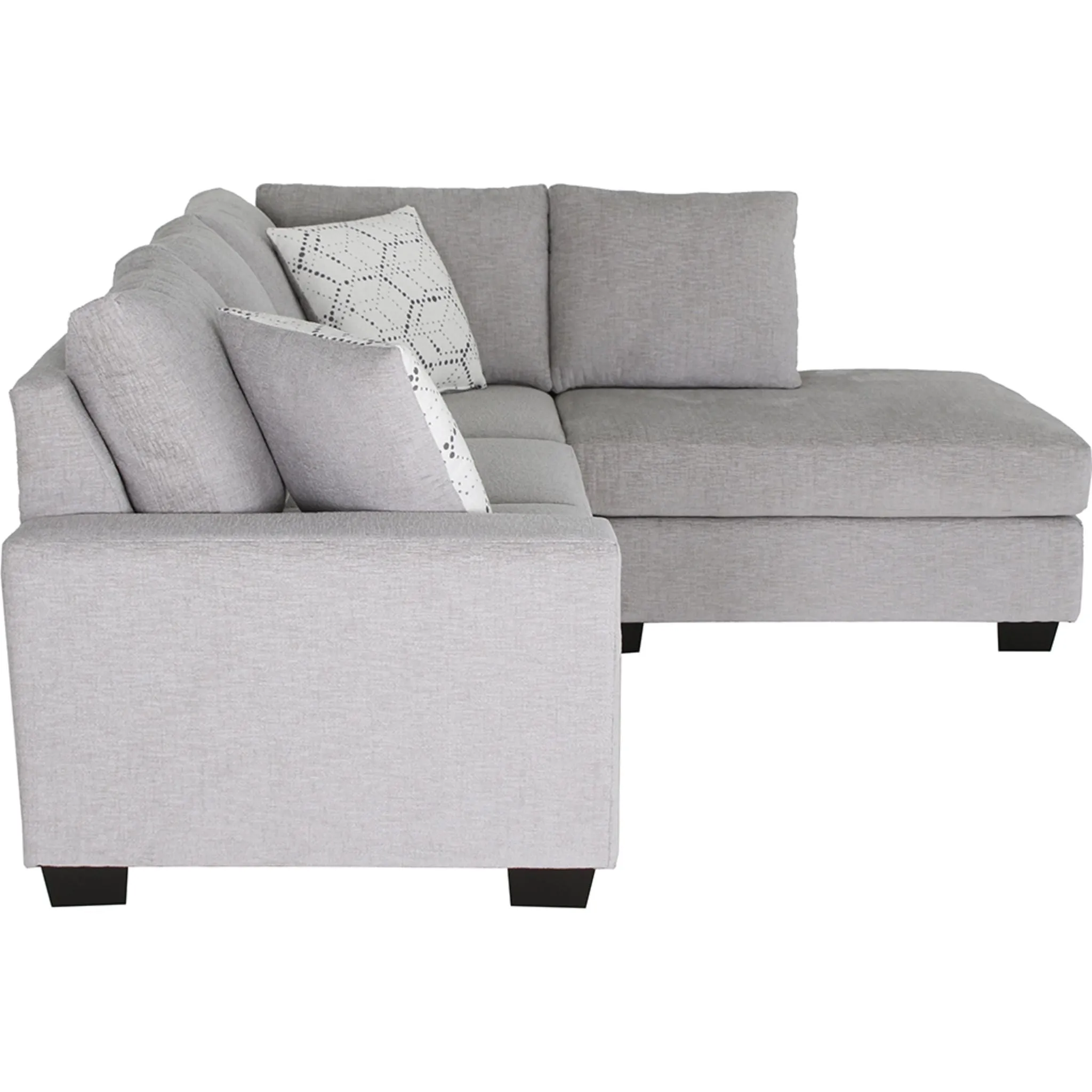 Lily 2 Piece Sectional - Luxury Silver