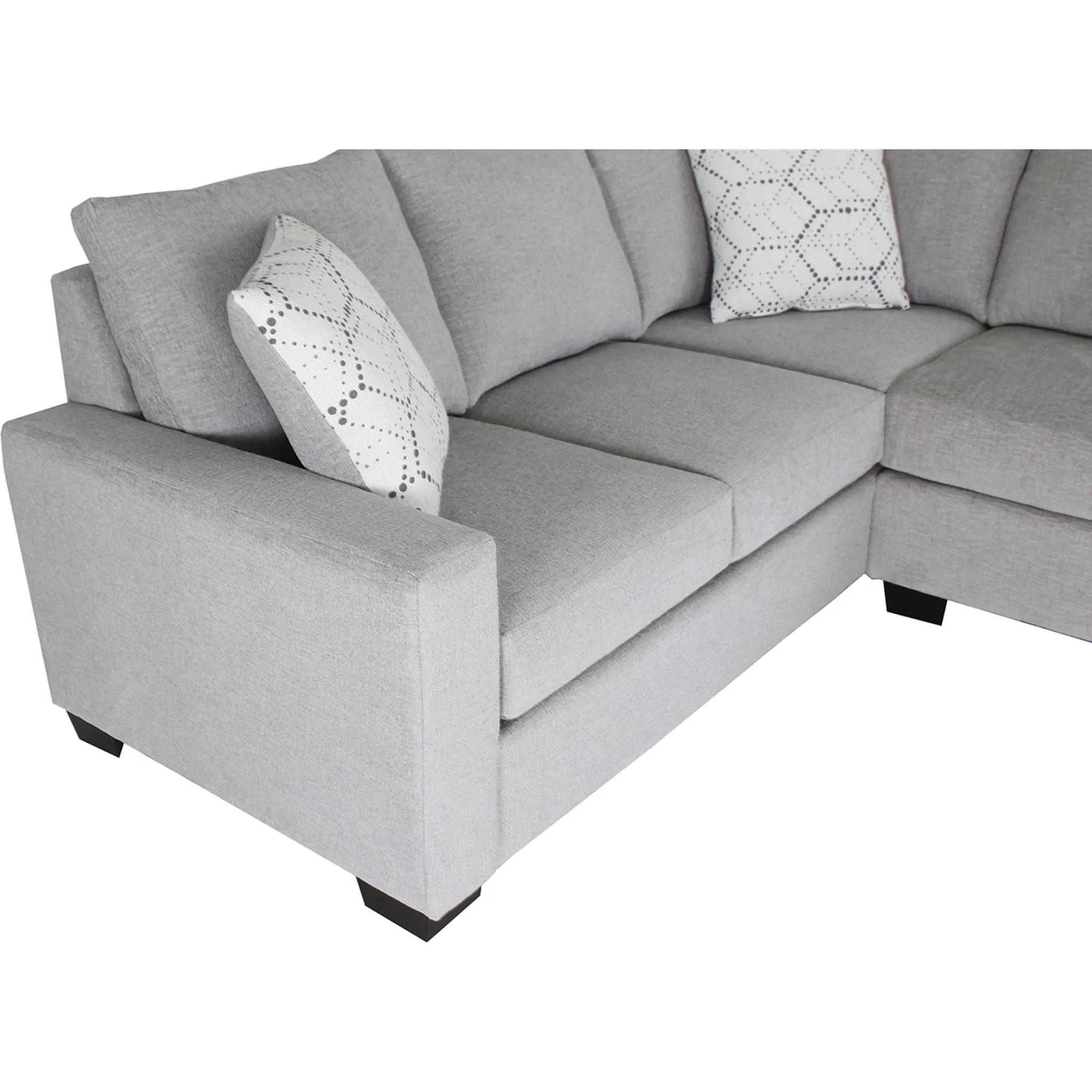 Lily 2 Piece Sectional - Luxury Silver